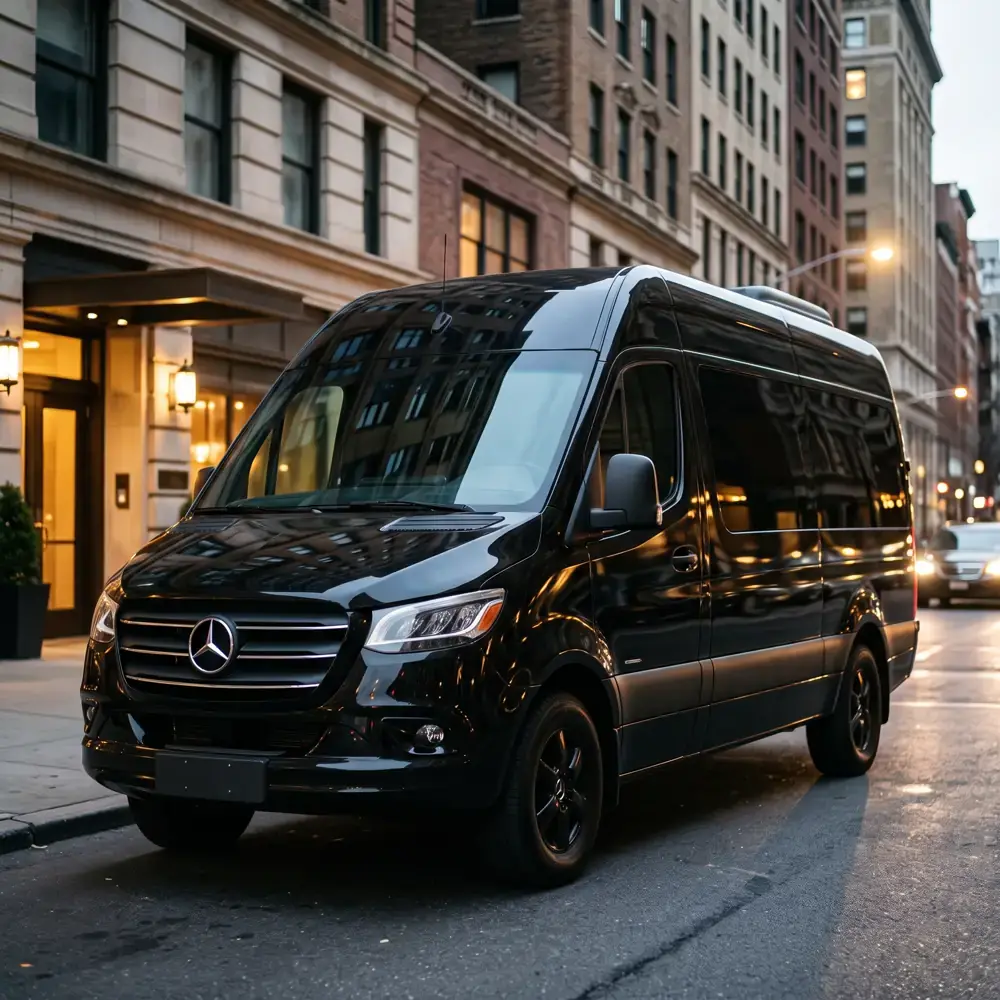 Professional chauffeur assisting a traveler with private JFK airport transfer