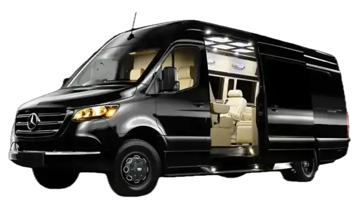 Black executive Sprinter van for JFK group chauffeur service